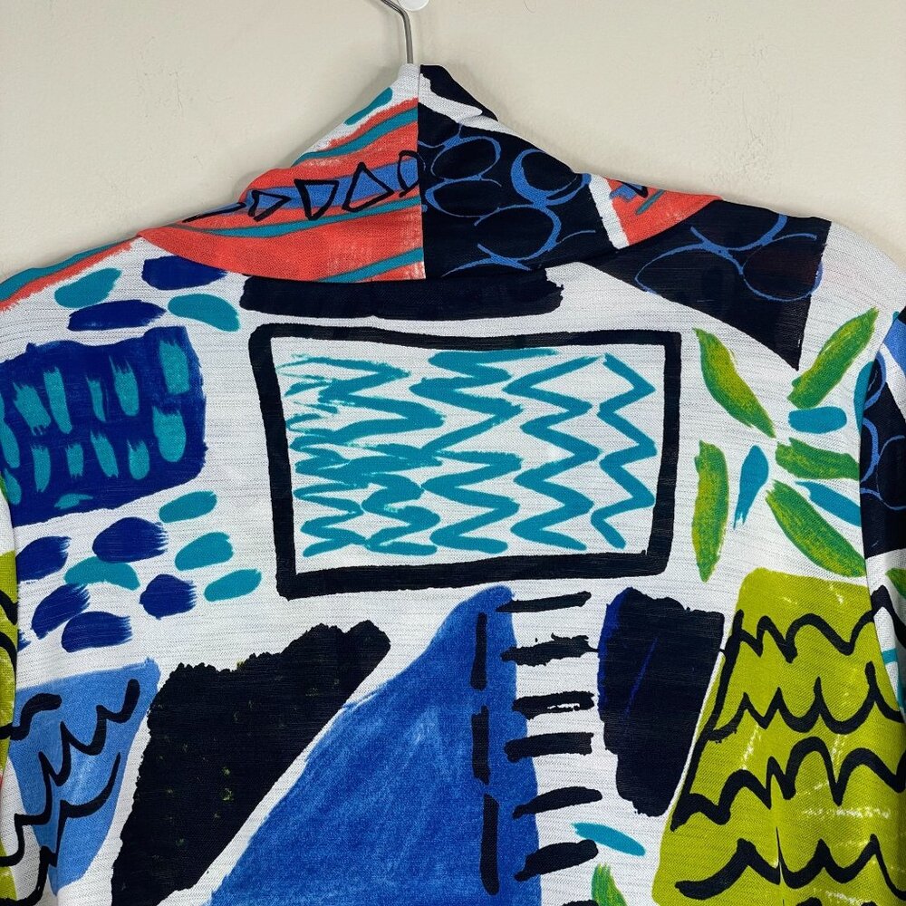 Damee Top Womens Medium Vibrant Abstract Art To Wear Swing Tunic Cowl Neck Comfy - Picture 13 of 15